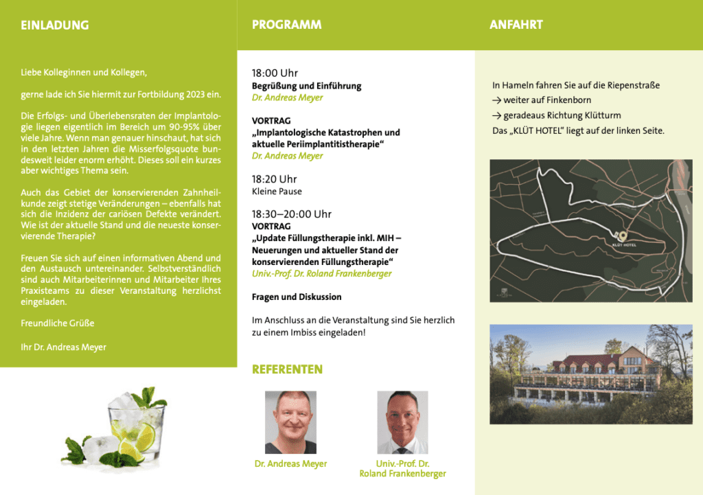 Flyer Fortbildung Dr. Andreas Meyer